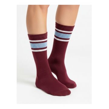 Sosete sport bordo cu dungi  Rollerskating - Visiniu