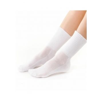 Sosete sport cu talpa flausata  S127 - Alb