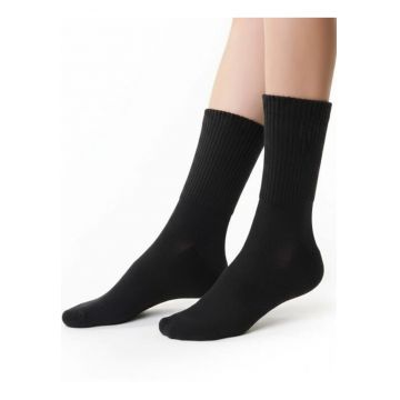 Sosete sport cu talpa flausata  S127 - Negru