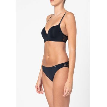 Sutien push-up cu garnituri de dantela - Bleumarin