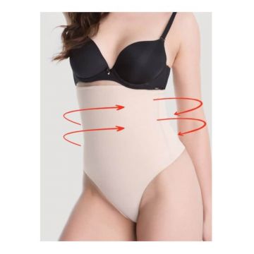 Chiloti tanga modelatori invisible maxi sub sani cu silicon  Basic 275 - Natur