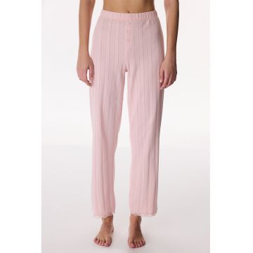 Pantaloni de pijama cu talie inalta - Roz deschis