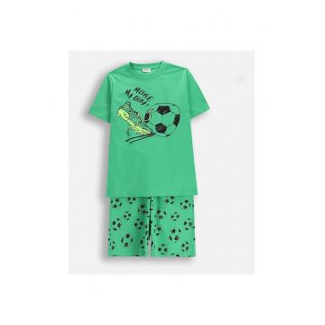 Pijama baieti  verde - 2 piese - bumbac -