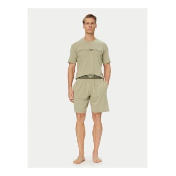 Pijama Barbati -  Verde - bumbac - imprimeu grafic