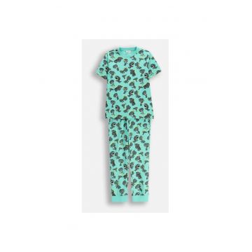 Pijama copii  set 2 piese - dinozauri - verde -
