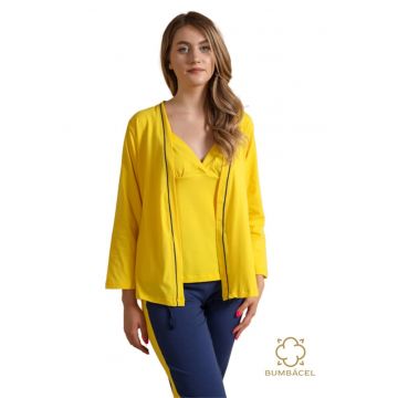 Pijama din 3 piese pentru dame - Galben