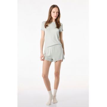 Pijama lejera cu pantaloni scurti - Verde pastel