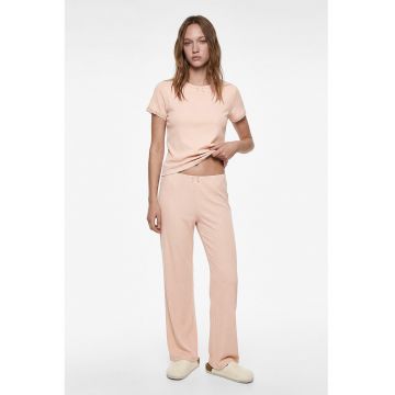 Pijama uni striata - Nude rose