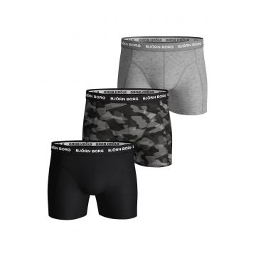 Set de boxeri cu banda logo in talie - 3 perechi - Negru/Gri