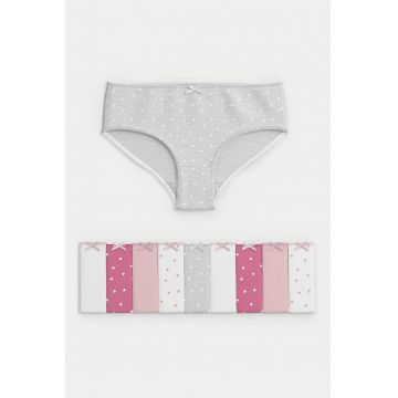 Set de chiloti din amestec de bumbac - 9 perechi - Multicolor