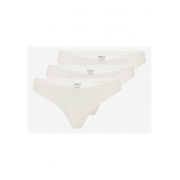 Set de chiloti tanga cu model uni - 3 perechi -