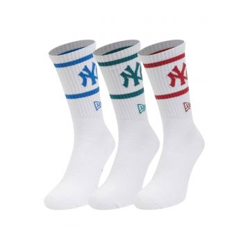 Set de sosete lungi cu model logo New York Yankees - 3 perechi