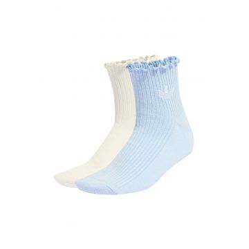 Set de sosete unisex cu volane - 2 perechi - Bej/Albastru deschis
