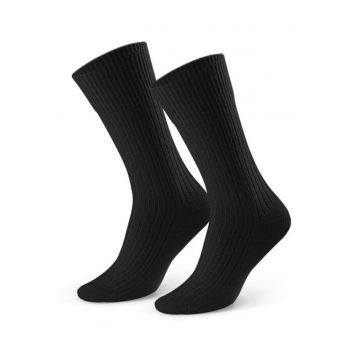 Sosete lana raiate de barbati  S093 - Negru