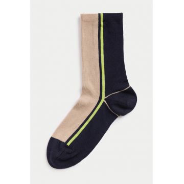 Sosete lungi - Verde lime/Bej deschis/Bleumarin