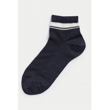 Sosete scurte cu model uni - Alb/Bleumarin