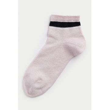 Sosete scurte cu model uni - Negru/Roz pal