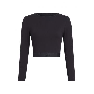 Bluza de pijama crop - Negru