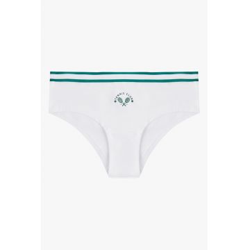 Chiloti hipster cu imprimeu tennis - Alb/Verde