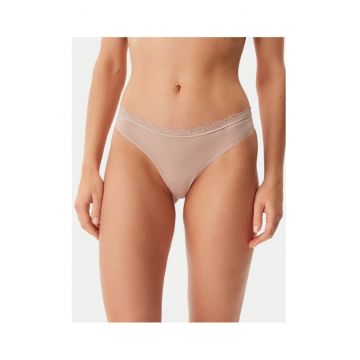 Chiloti tanga -  bej - poliamida - elastan - S - Bej