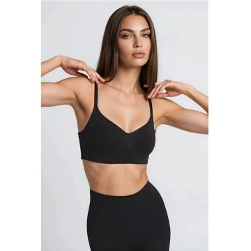 Lenjerie modelatoare -  bustiera premium fara cusaturi - neagra - 82% nailon - 18% elastan