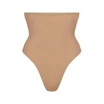 Lenjerie modelatoare  chilot tanga cu talie inalta - fara cusaturi - natural - fabricat din material premium