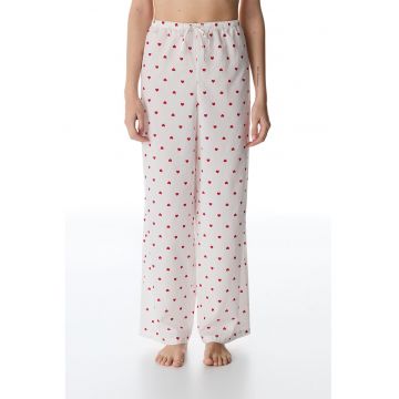 Pantaloni de pijama cu inimi - Rosu/Alb