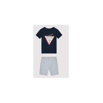 Pijama cu maneca scurta si logo -