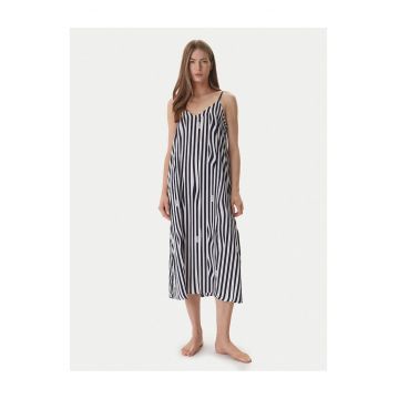 Pijamale dama -  camasa de noapte - dungi - alb - poliester