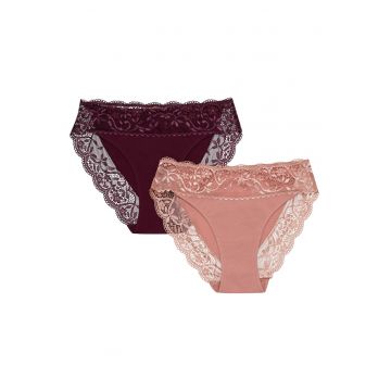 Set 2 perechi de lenjerie intima  Bumbac -Maro/Roz