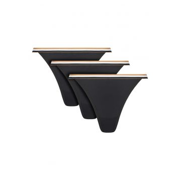 Set chiloti tanga  negru - lenjerie intima dama - Negru