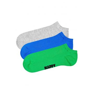 Set de sosete unisex pana la glezna - 3 perechi - Verde/Gri/Albastru