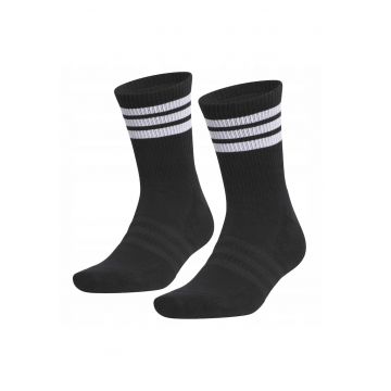 Sosete -  Ji7415 - Marime: 43-47 - Croi Clasic Crew (Pana La Gambe) - Utilizare Universala – Pentru Zi Cu Zi Si Sport - Elastic Pentru Prevenirea Alunecarii - Constructie Confortabila Si Usoara - Alb / Negru