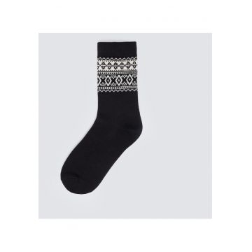 Sosete lungi unisex cu model din amestec de bumbac