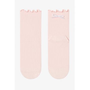 Sosete scurte cu terminatie valurita - Nude rose