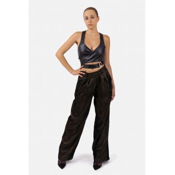 Bustiera de piele ecologica Edelina - Negru