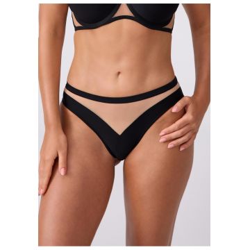 Chiloti Desire - din combinatie de tul elastic si material tricotat