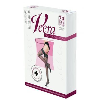Ciorapi compresivi medicinali cu banda adeziva (13-17 mmHg)  70 den - Negru