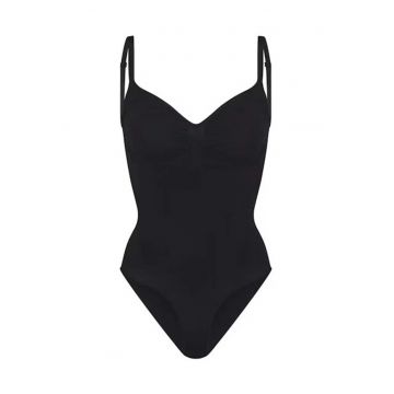 Lenjerie modelatoare -  body modelator - decolteu in forma de inima - negru - amestec nylon/elastan