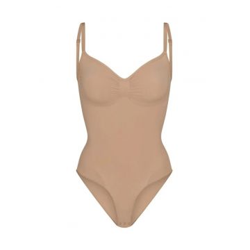Lenjerie modelatoare - Femei - Body modelator fara cusaturi cu bretele ajustabile - Natural