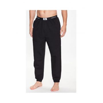Pantaloni pijama barbati -  negru - bumbac -
