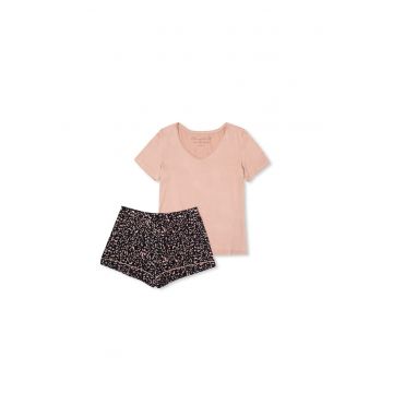 Pijama dama Marietta Negru - roz