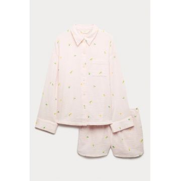 Pijama de bumbac - Roz pal