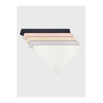 Set 5 perechi chiloti dama -  301665687 - Poliamida - Multicolor