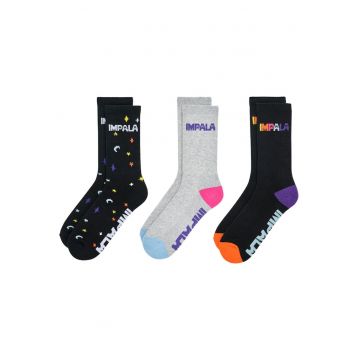 Set de 3 perechi de sosete lungi cu model - pentru patrinaj Twinkle -