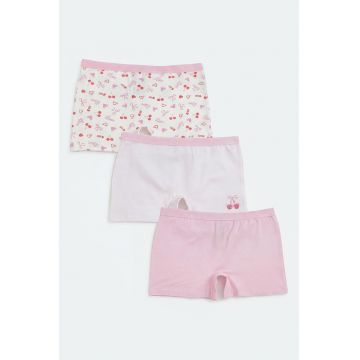 Set de boxeri - 3 perechi - Alb/Coral/Roz pastel