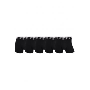 Set de boxeri cu banda logo in talie - 5 perechi - Negru