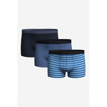 Set de boxeri cu talie elastica - 3 perechi - Albastru deschis/Bleumarin
