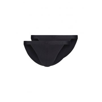 Set de chiloti cu talie joasa Retro - 2 perechi - Negru