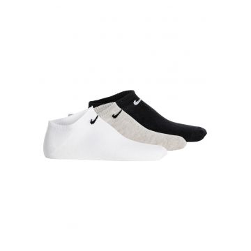 Set de sosete unisex pana la glezna - 3 perechi - Alb/Negru/Gri